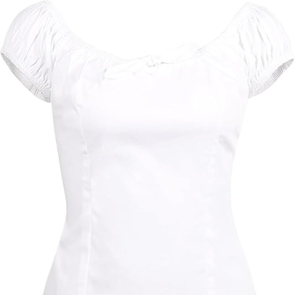 NWT Yarn & Ink White Pirate Pinup Peasant Top Size XL